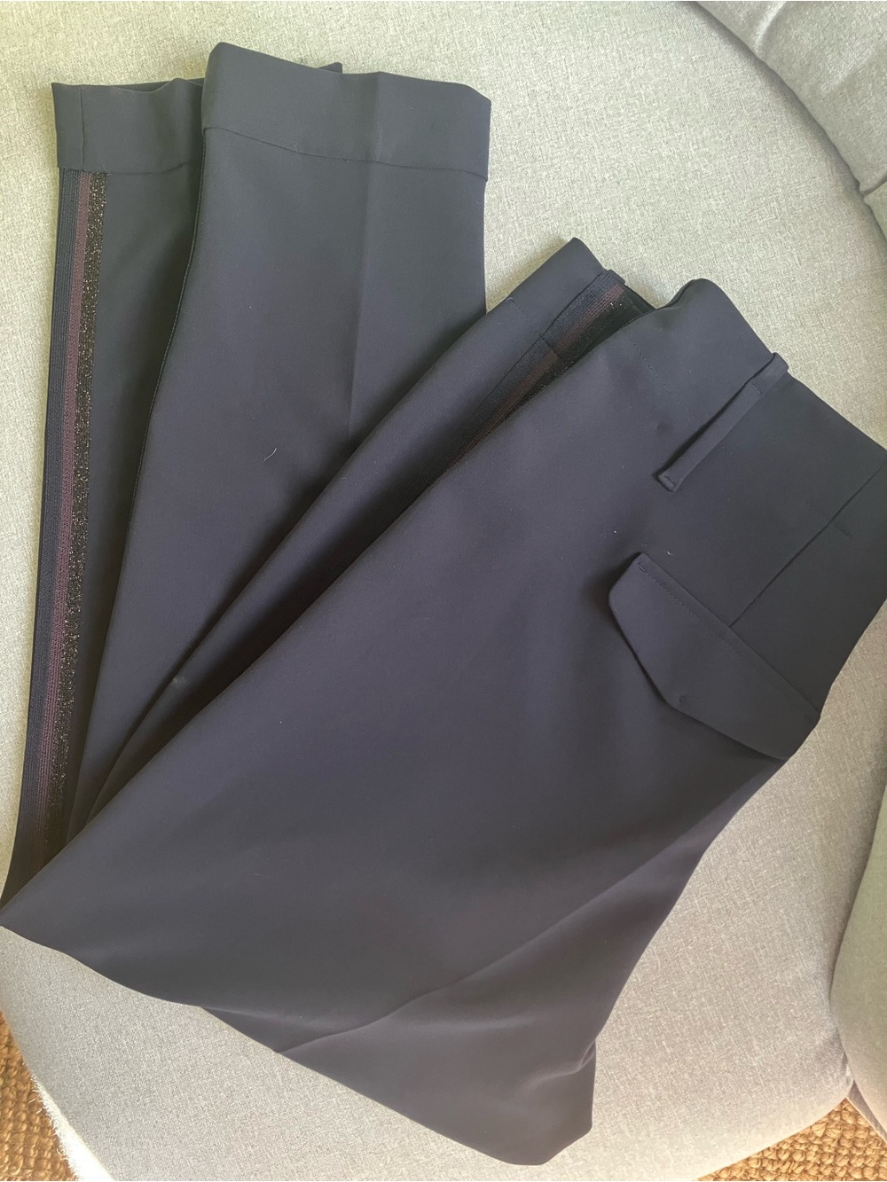 Luisa Cerano - Women’s Navy Dress Pants with Side Stripe